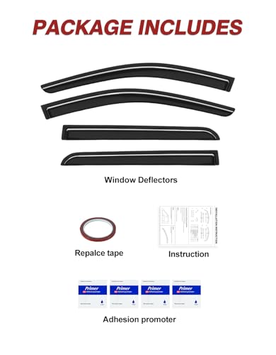 Outside-Mount Window Rain Guards Fit for Chevrolet (Chevy) Equinox 2025 2026, Extra Durable Window Visors Wind Deflector Dark Smoke Vent Shades Car Tape-on with Thicker 4PCS - size: Fit for 2025 2026 Chevy Equinox