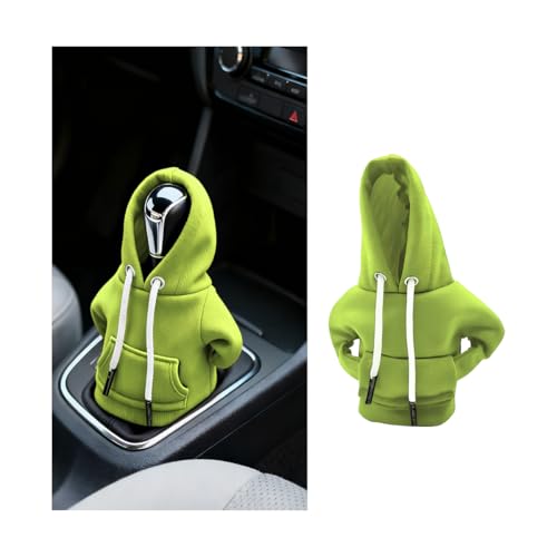 Car Gear Shift Hoodie, Funny Mini Hoodie Fashionable Vehicle Gear Shift Knob Protector Cover, Cute Automotive Interior Decoration Accessories, Universal for SUV Sedan Truck (Green) - color: Green