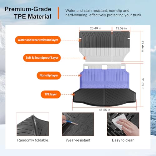 powoq Cargo Mat Compatible with 2022-2026 Honda Civic Hatchback Cargo Liner Trunk Mat Back Seat Protector TPE Replacement for 2022-2026 Honda Civic Accessories (Fit Hatchback,Trunk Mat+Backrest Mats) - size: Compatible With Civic Hatchback | 2022-2026