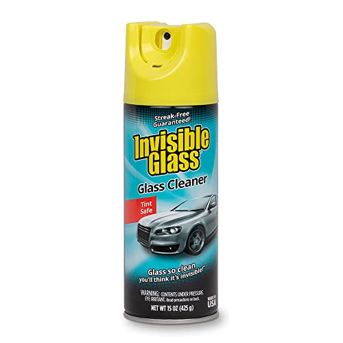 Invisible Glass 91163 Premium Aerosol Glass Cleaner Spray for Car Windshields and Windows, Automotive and Home Window Cleaner, Streak-Free, Ammonia-Free, Tint-Safe – 15 oz - size: 15 Ounce (Pack of 1)