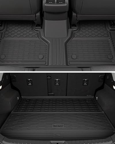 3W Floor Mats & Cargo Liner Fit Nissan Murano 2025 2026, All Weather TPE Non-Slip Custom Fit Floor Liners Set for Murano, Heavy Duty Automotive Protection Full Set Car Mats & Trunk Mat, Black - size: 7.Murano|25|Floor Mats & Cargo Liner
