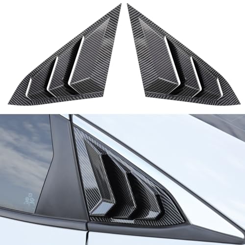 YINGTUU for Honda Civic 10th Gen 2016-2021 Sedan Car Exterior Accessories Stickers Rear Side Window Louvers Air Vent Scoop Shades Cover Blinds Trim Carbon Fiber - color: Rear Side Window Louvers for Sedan