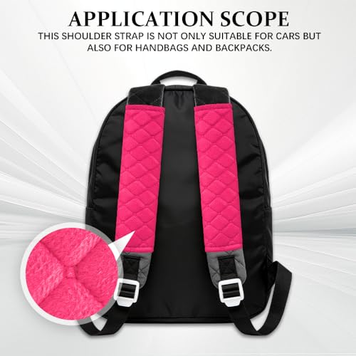 2PCS Car Seat Belt Pads Cover, Fluffy Car Seatbelt Covers, Soft Car Seat Belt Strap Cushion Protect Your Neck and Shoulder, Driving Seat Belt Shoulder Strap Cover for Most Autos (Rose Red) - color: Rose Red