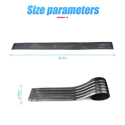 Car Rear Bumper Protector Guard, Carbon Fiber Anti-Scratch Trunk Door Sill Protection Strip, Self-Adhesive Vehicle Rear Bumper Door Entry Trim Cover, Universal for Pickup SUV Trunk (35.43") - size: 35.43"