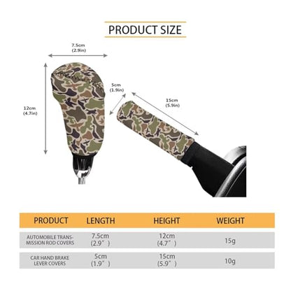 Handbrake and Gear Shift Knob Cover 2 Piece Automobile Hand Brake Cover Car Interior Accessories - color: Duck Camo Print-