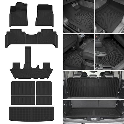 Cartist Floor Mats & Cargo Liner Fit for Nissan Armada 2025/Infiniti QX80 7 Seats Accessories All Weather Cargo Liners Carpet Protection - size: 5)Nissan Armada/QX80【25-26】7 Seats Full set