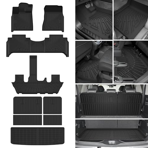 Cartist Floor Mats & Cargo Liner Fit for Nissan Armada 2025/Infiniti QX80 7 Seats Accessories All Weather Cargo Liners Carpet Protection - size: 5)Nissan Armada/QX80【25-26】7 Seats Full set