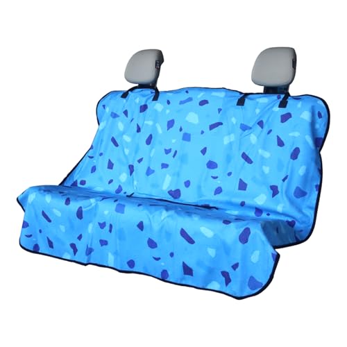 Back Seat Cover Protector for Dogs and Kids, Universal Waterproof Towel Rear Bench Seat Cover for Car, Truck, Van & SUV, Machine-Washable Backseat Car Covers (1pcs Rear Seat) - color: Blue Geometric Flake, size: 1pcs Rear Seat