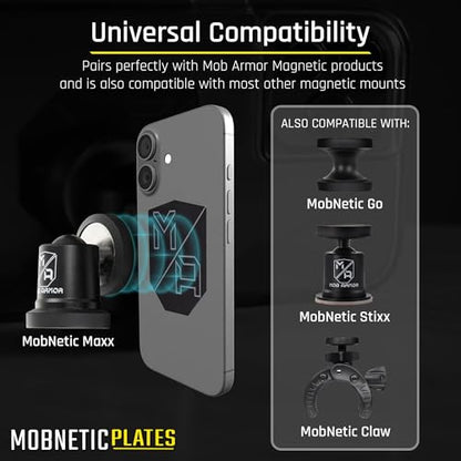 Mob Armor MobNetic Plates (2 Pack) - Compatible with Mob Magnetic Phone Mount for Car - Universal Smartphone Mounting Plates - Best Vehicle Accessory for Cellphone - Black - size: 2 Pack
