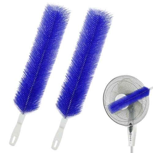 Fan Cleaning Brush, Bendable Fans Duster Fan Cleaner for Your Electric Fans Reusable Dust Cleaner Microfiber Head Dusting Brush for Air Conditioning, Home Car Vents, Curtain, Shutters 2 Pcs Blue - color: Blue