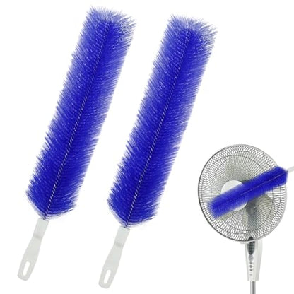 Fan Cleaning Brush, Bendable Fans Duster Fan Cleaner for Your Electric Fans Reusable Dust Cleaner Microfiber Head Dusting Brush for Air Conditioning, Home Car Vents, Curtain, Shutters 2 Pcs Blue - color: Blue