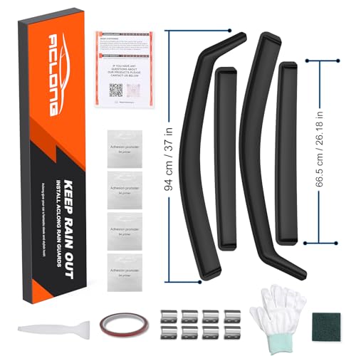 in-Channel Rain Guards Compatible with Ford Ranger SuperCrew 2019 2020 2021 2022 2023, Durable Side Windows Rain Guard, 2019-2023 Ranger Wind Deflectors Black 4Pcs - size: 2019-2023 Ford Ranger SuperCrew (In-Channel)