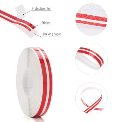2 Rolls 32Ft Car Pinstripe Tape, Automotive Pinstriping Tape Stickers Vinyl DIY Stripes Pinstripe Emblems Trim Decals for Car, SUVs, Pickups, Motorcycle and Boat, Racing Stripes (Red) - color: Red-2