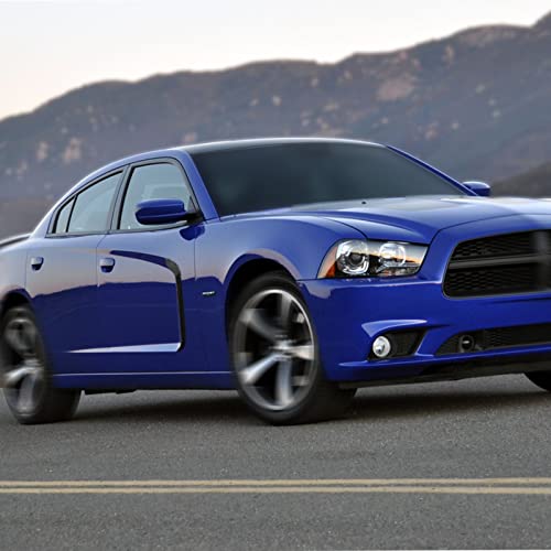 JWWY Front Door Side Fender Scoops Fin Vents Door Blade Trim Cover Fit for 2011-2025 Dodge Charger Exterior Accessories Carbon Fiber 2pcs