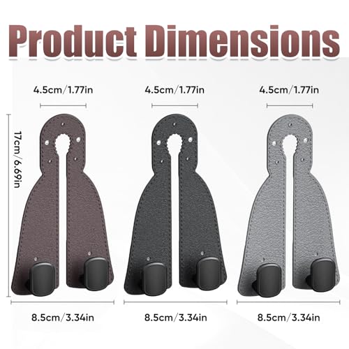 Headrest Hooks for Car,2026 New Two Hook Fur Leather Seat Back Headrest Hanger (2PCS-Brown) - color: 2PCS-Brown
