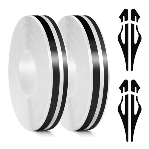 2 Rolls 32Ft Car Pinstripe Tape, Automotive Pinstriping Tape Stickers Vinyl DIY Stripes Pinstripe Emblems Trim Decals for Car, SUVs, Pickups, Motorcycle and Boat, Racing Stripes (Black) - color: Black-2
