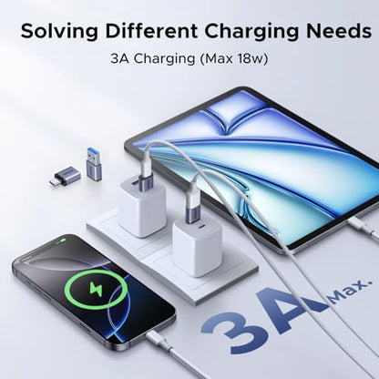 UGREEN USB to USB C Adapter & USB C to USB Adapter Combo 4-Pack, 10Gbps Type C USBC Adapter Compatible with MacBook, iPhone 17/16/15, iPad, Samsung Galaxy, Apple Watch