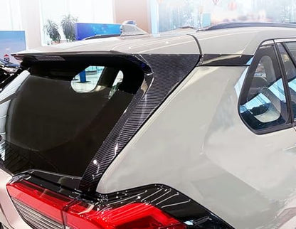 Rear Window C Pillar Side Wing Triangle Cover Trim Compatible with Toyota RAV4 2025 2024 2023 2022-2019 Exterior Car Accessories ABS 2PCS(Carbon Fiber Style) - color: Carbon Fiber Style