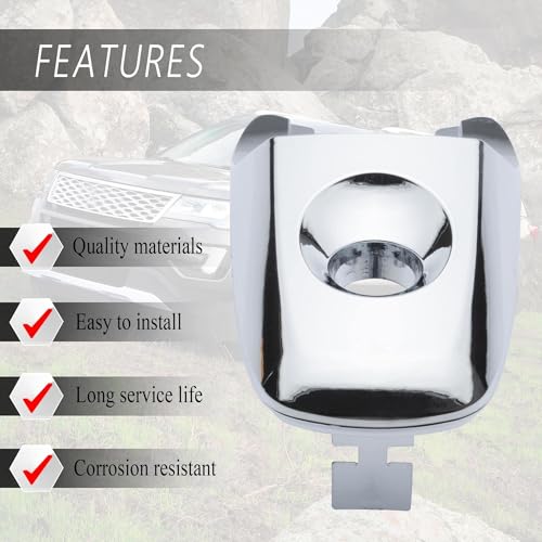 Exterior Door Handle Lock Cylinder Cover Compatible with 2011-2019 Explorer Flex Edge MKX Front Driver Side (Chrome) Replace BA1Z78218A14A, BA1Z-78218A14-A