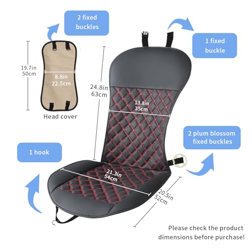 2pcs Car Seat Covers,Leather Water Proof Material No Slip Soft Car Seat Protector Side not Wrapped,for Car with Airbags,Seat Covers Universal for Most Automotive,Suvs,Vans,Trucks (Black-Red) - color: Black-Red