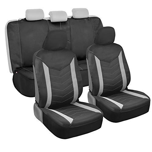 Motor Trend SpillGuard Car Seat Covers Full Set Waterproof – Neoprene Seat Protectors with Split Rear Bench, for Auto Truck Van and SUV