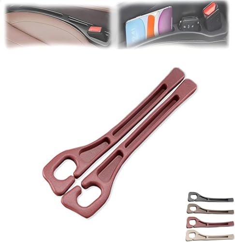 Car Seat Gap Filler, 2-Pack No-Drop Seat Side Gap Seam Filler Organizer with Phone Holder, Seat Gap Fillers for All Cars, Prevents Items from Falling, Easy to iInstall (Red) - color: Red