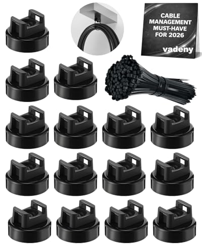 Magnetic Zip Tie Mount Base Kit,15PCS Magnetic Mounting Holder with 15 Cable Ties,Cord and Wire Management Clips,Reusable Heavy Duty Multipurpose Organizer for Desk,Car,Garage,Office - color: 15pcs