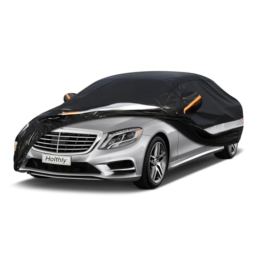 10 Layers Sedan Car Cover Waterproof All Weather for Automobiles,100% Waterproof Outdoor Car Covers Rain Snow UV Dust Protection. Custom Fit for Audi A8, BMW 7 Series, Dodge Charger,etc - color: Black, size: A6-See vehicle size chart