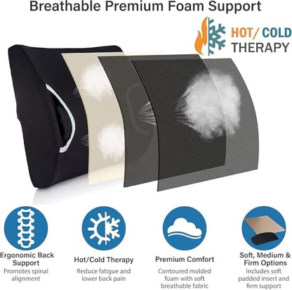 Vaunn Medical Lumbar Back Support Cushion Pillow - size: without Gel Pad
