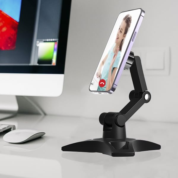 Cell Phone Stand Works for Popsocket, Height Angle Adjustable Desk Phone Holder, Heavy Duty Phone Stand for Desk for Home, Fits for All Sockets Grips