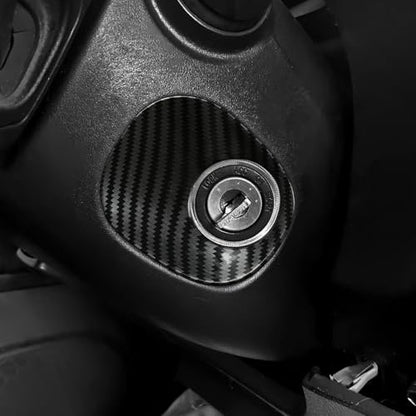 Car Carbon Fiber Decal Keyhole ABS Sticker Cover Interior Trim Accessories for Toyota 4Runner SUV 2010-2025 Black - color: Keyhole