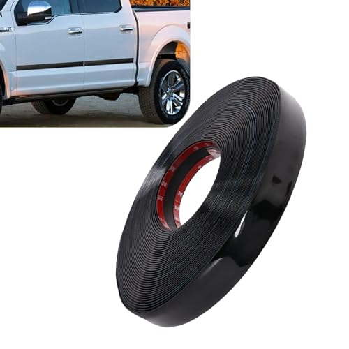 49Ft Glossy Black Car Side Moldings, Scratch-Proof Molding Trim for Car Exterior and Interior, Self-Adhesive Window Trim Molding, Body Side Decorative Strip for Cars Trucks and All (Black) - color: Black