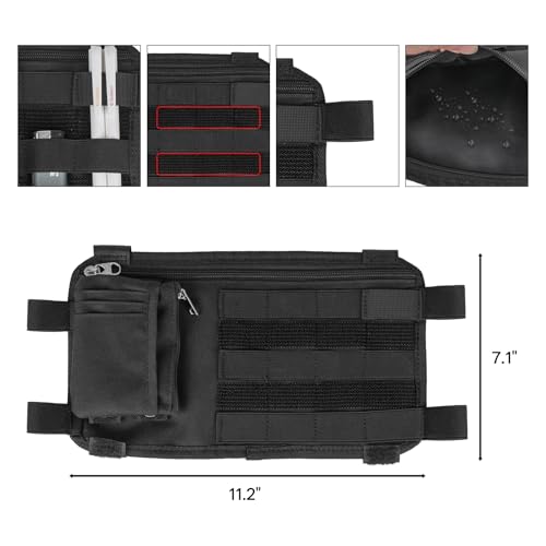 Car Visor Organizer with Coin Pouch, MOLLE Sun Visor Organizer for Cars, Trucks, SUVs, Zipper Pouch Car Accessories for Women Men