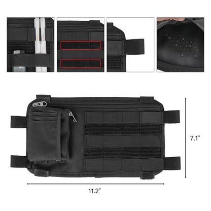 Car Visor Organizer with Coin Pouch, MOLLE Sun Visor Organizer for Cars, Trucks, SUVs, Zipper Pouch Car Accessories for Women Men