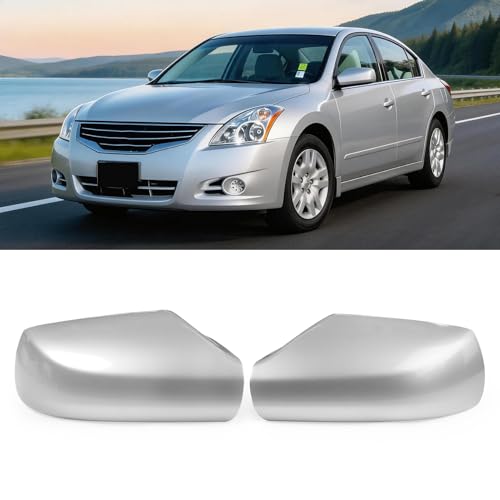 Moonlinks 1Pair Compatible with 2007 2008 2009 2010 2011 2012 Nissan Altima 2.5L Mirror Cover Replacement, Silver Left Driver Side & Right Passenger Side Door Rearview Side Clip-on Mirror Cap (Silver) - color: Pair Silver