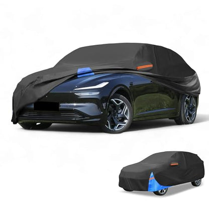 Waterproof All-Weather Universal Car Cover with Right Side Zipper, 190T Polyeste Black Blue Fits for SUV 181" to 190" Length - size: Fit for Suv Length 181" to 190"