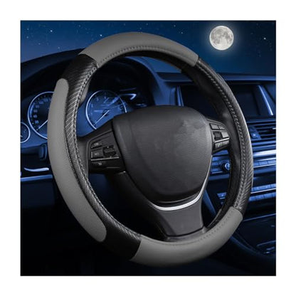 zipelo Elastic Stretch Steering Wheel Cover, Microfiber Breathable Ice Silk, Universal 15 Inch Anti-Slip Car Steering Wheel Protector, Warm in Winter and Cool in Summer for Women (Style1-Gray) - color: Style1-Gray