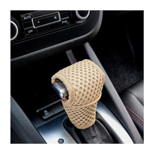 AUCELI Car Gear Shift Knob Cover, Automotive Manual Stick Shifting Handle Gear Shift Knob Protector, Vehicle Decoration Accessories Universal for SUV, Truck, RV and More - color: Beige