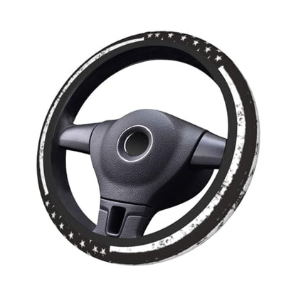 American Flag Steering Wheel Cover with 2 Car Coasters Non Slip Neoprene for Women Men Universal 15 Inch - color: American Flag