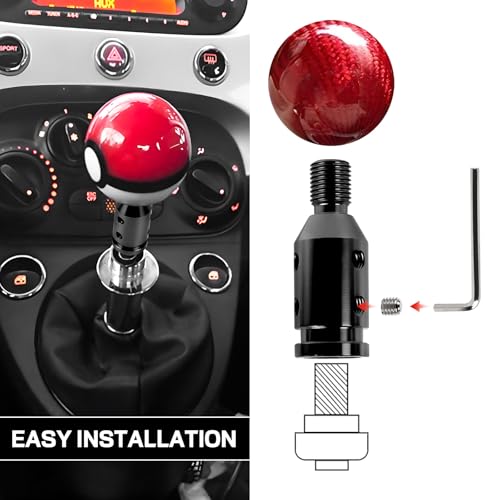 M12x1.25 Shift Knob Adapter, Aluminum Gear Shift Adapter Kit with 4-Sizes Hoses, Universal Gear Shift Knob Cover for Non-Threaded Manual Shifters, Car Stick Shift Knob Adapter(Black) - color: Black