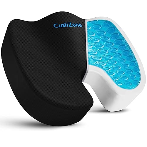 Office Chair Seat Cushion, Cooling Gel Enhanced Memory Foam Cushion for Long Sitting - Back, Sciatica, Coccyx, Tailbone Pain Relief Pillow - for Office, Gaming, Car, Wheelchair - Black, X-Large - color: Black, size: X-Large