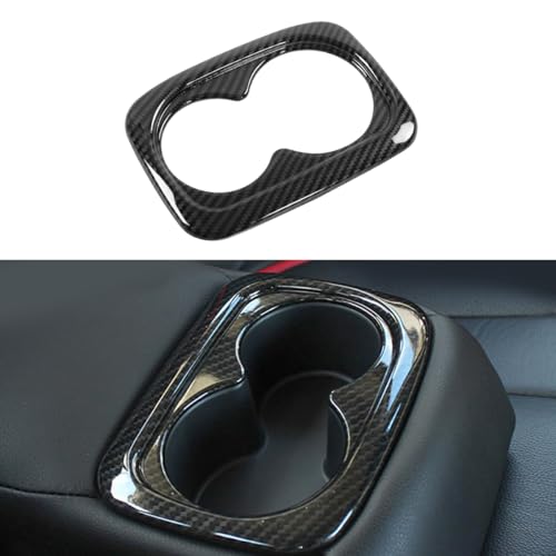 YINGTUU for Honda Civic Accessories 10th Gen 2016 2017 2018 2019 2020 2021 Rear Cup Holder Frame Decoration Sticker Carbon Fiber Pattern - color: Rear Water Cup Cover