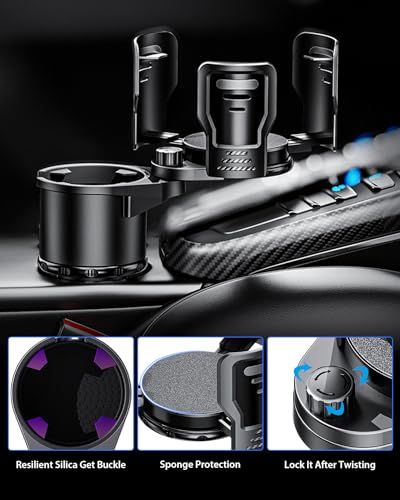Cup Holder Expander for car 2 in 1 Multifunctional Car Cup Holder Extender Adapter with Adjustable Base Compatible with Hydro Flask,Yeti, Nalgene,32/40 oz Large Bottles Drinks Mugs-Large - size: Large