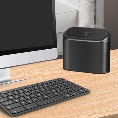 Car Trash Can Bin,Car Garbage Can,1 Black with A Roll of Garbage Bag,Push-Button Switch
