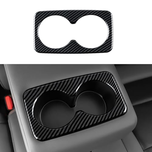 Car Carbon Fiber Rear Cup Holder Sticker Decal Trim Cover Interior Decoration for Ford Bronco Sport 2021 2022 2023 2024 2025 Accessories - color: Rear Cup Holder