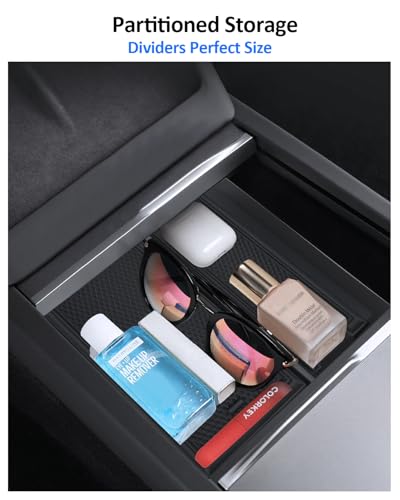 for Tesla Center Console Organizer Model Y Juniper Model 3 Highland Accessories 2025 2026 Upgrade Refreshed Car Organizer Storage Tray Hidden Storage Box Cup Holder Armrest Lower Tray 6PCS - size: Juniper & Highland (Style 4)