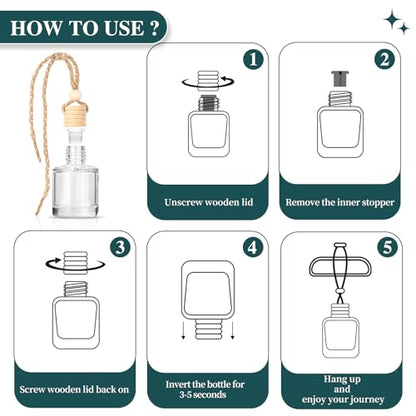 6 Pack Premium Car Air Freshener, Long Lasting Luxury Diffuser Set, Hanging Executive Vehicle Interior Decor Scent Unisex