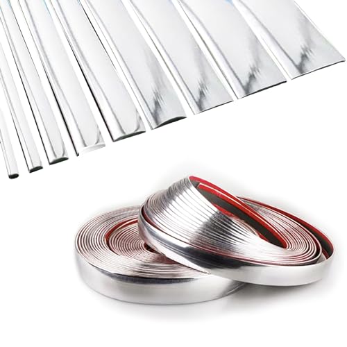 16Ft Chrome Silver Extra Thick Auto Molding Trim Universal Bumper Window Door Body Side Decorative Strip Scratch-Proof (Width: 1-3/16inch [30mm]) - size: Width: 1-3/16inch [30mm]
