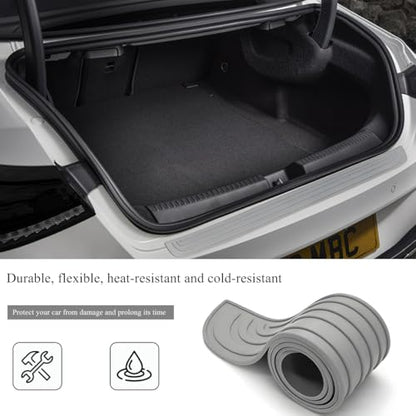 Car Rear Bumper Protector Guard, Anti-Scratch Auto Trunk Door Entry Protection Strip, Non-Slip Rubber Bumper Protective Cover Guard for Most Cars Trucks SUVs (Gray, 35") - color: Gray, 35"