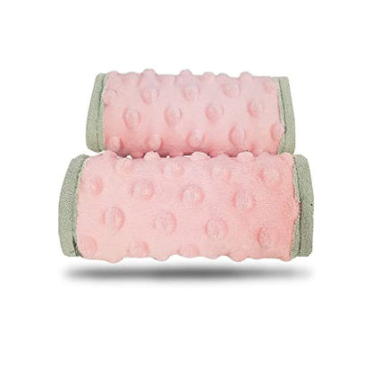 DODO NICI car seat Strap Cover for Baby, seat Belt Cover Cushion, Belt Pads fit Baby Carrier/Pushchair/Stroller, Cozy Peace Dotted Minky, Solid Pink - color: Solid pink